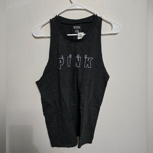 Pink Black Sleeveless Tank Top twist back